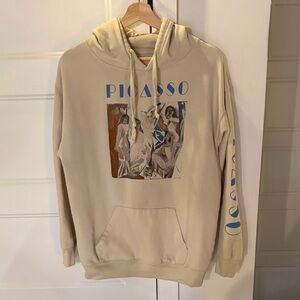 Picasso Beige Graphic Hoodie